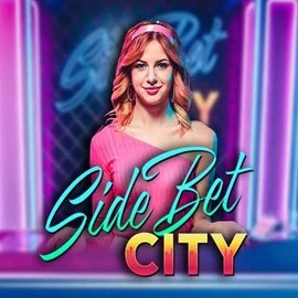 Side Bet City online game logo by Evolution on lizaroapp.com